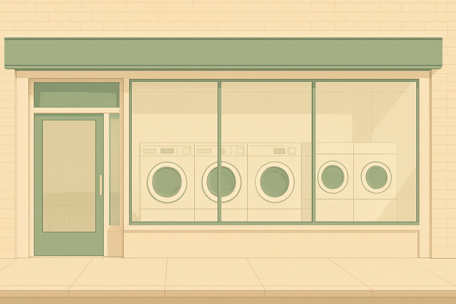 Generic illustrative image of a laundromat storefront
