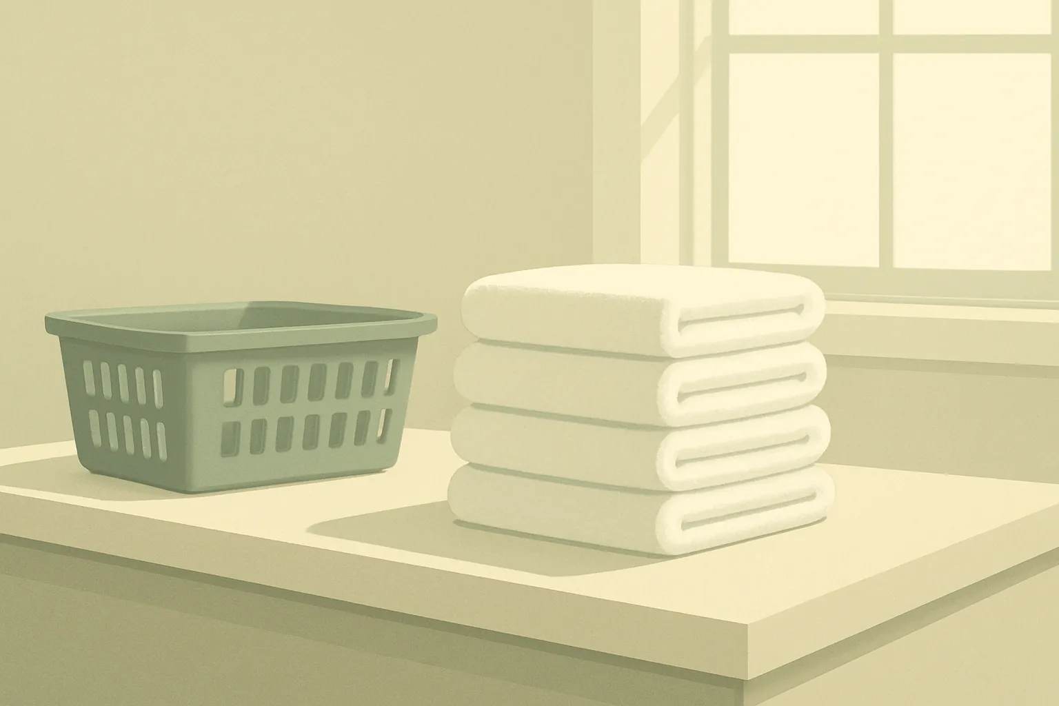 Generic illustrative image of neatly folded towels